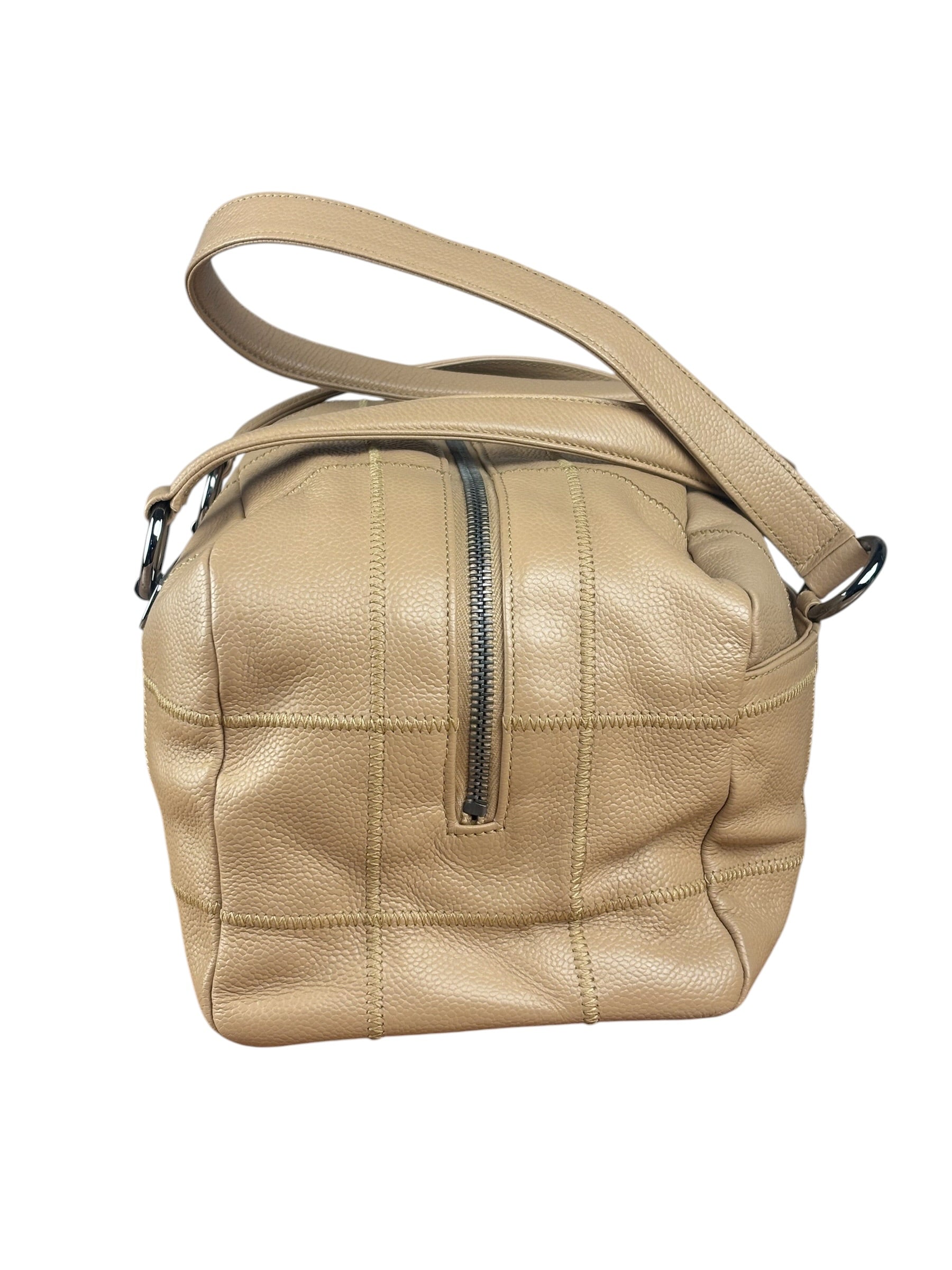 Chanel Beige Caviar Chocolate Bar Boston Bag