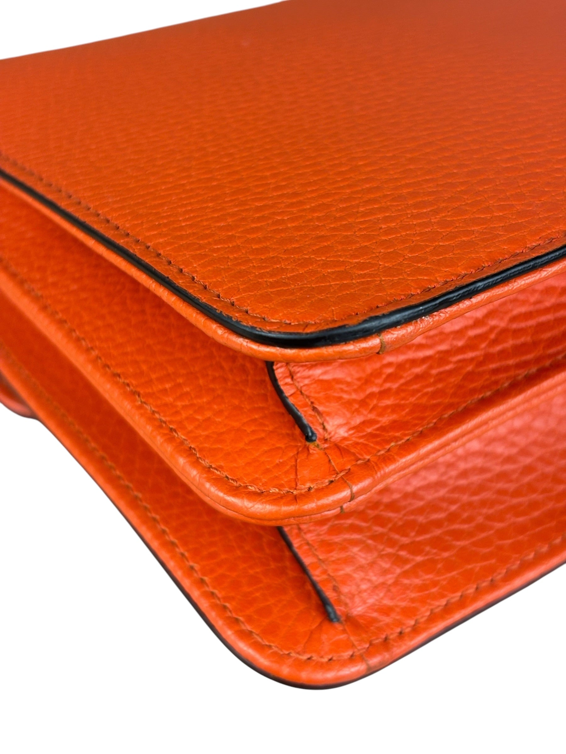 Gucci Orange Leather G Dollar Interlocking Small Shoulder Bag