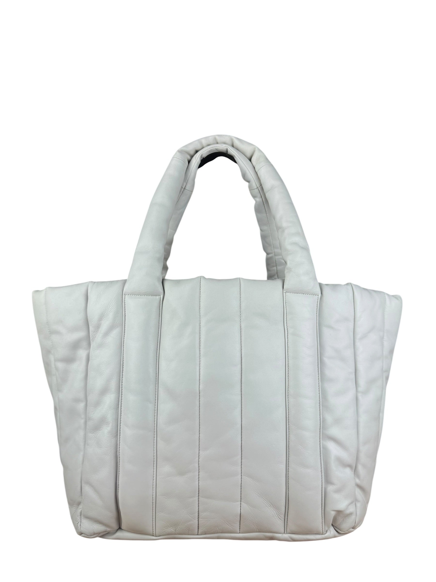 Rag & Bone White Leather Puffer Tote