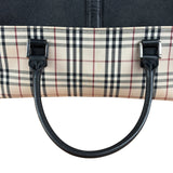 Burberry Vintage Leather Trim House Check Top Handle Bag