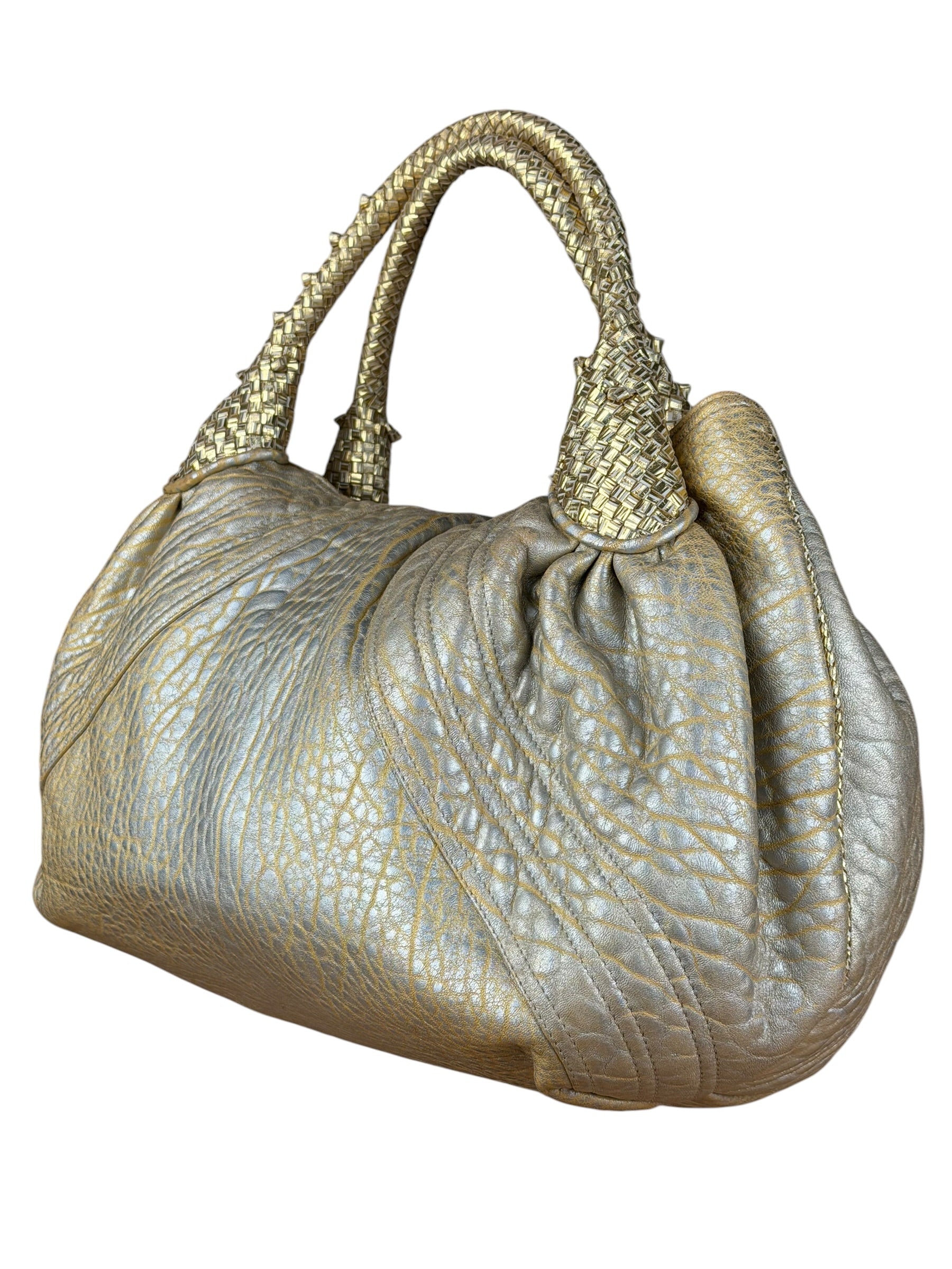 Fendi Metallic Gold Spy Shoulder Bag