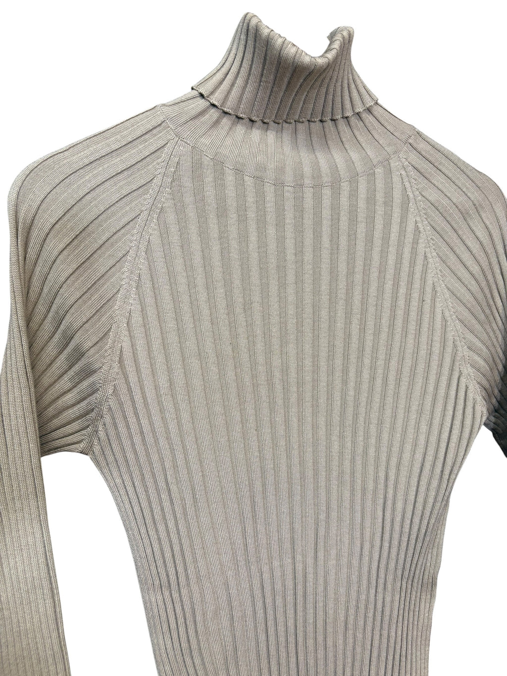 Gucci Vintage Beie Ribbed Turtle Neck Sweater