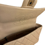 Chanel 2012 Diamond Chain Beige Single Flap