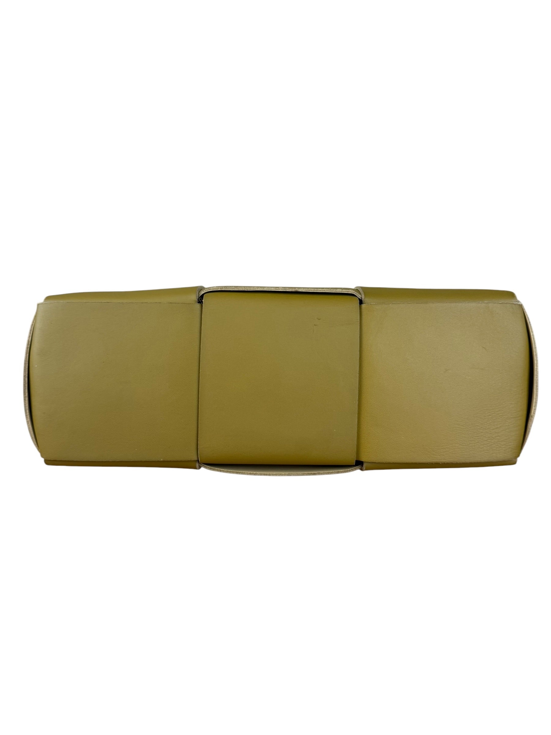 Bottega Veneta Muted Olive Intreccio Arco Woven Leather Tote