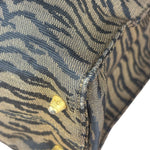 Fendi Vintage Brown Tiger Print Canvas Tote Bag