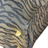 Fendi Vintage Brown Tiger Print Canvas Tote Bag