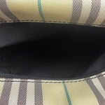 Burberry Multicolor Leather Trim House Check Top-Handle Pouch