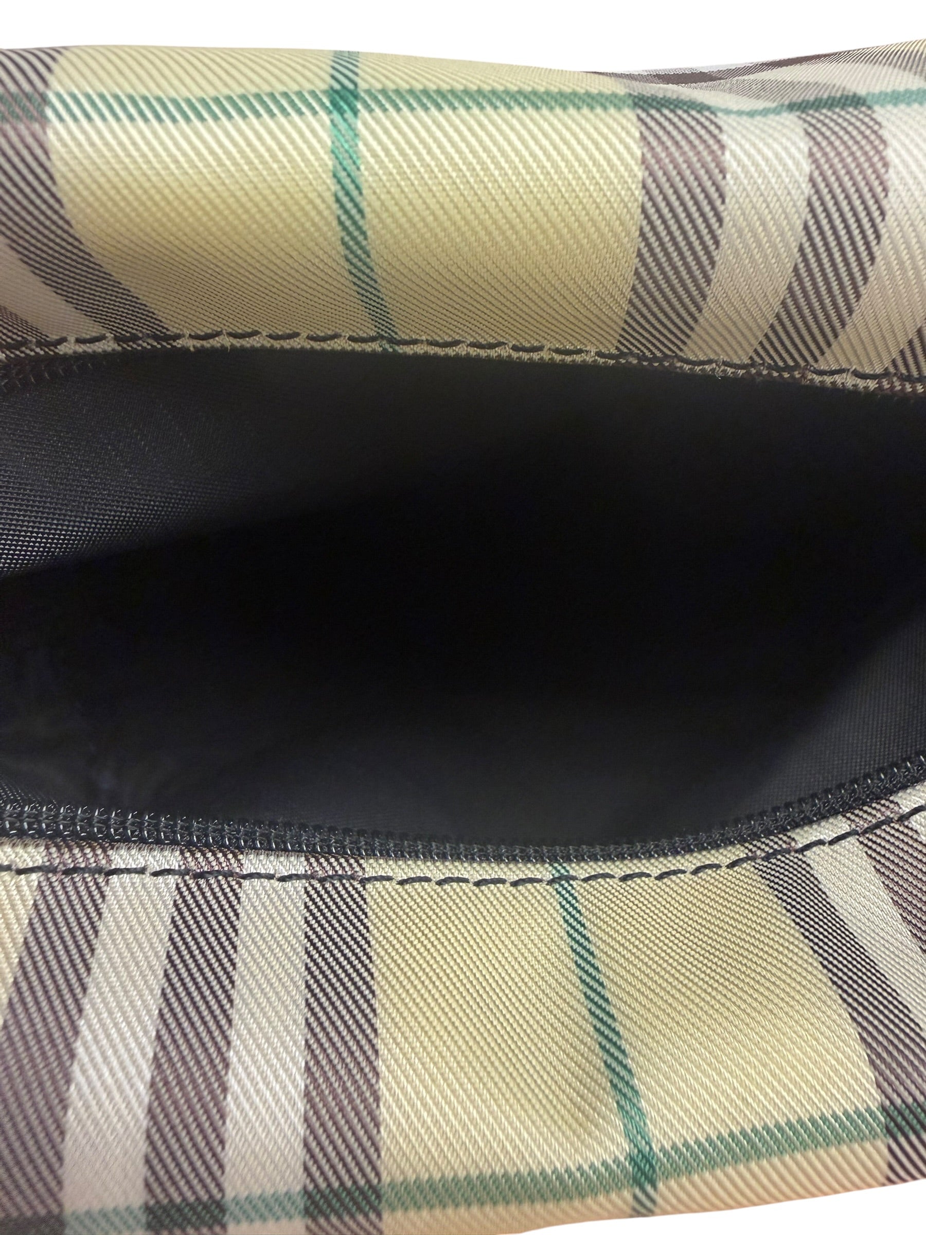 Burberry Multicolor Leather Trim House Check Top-Handle Pouch