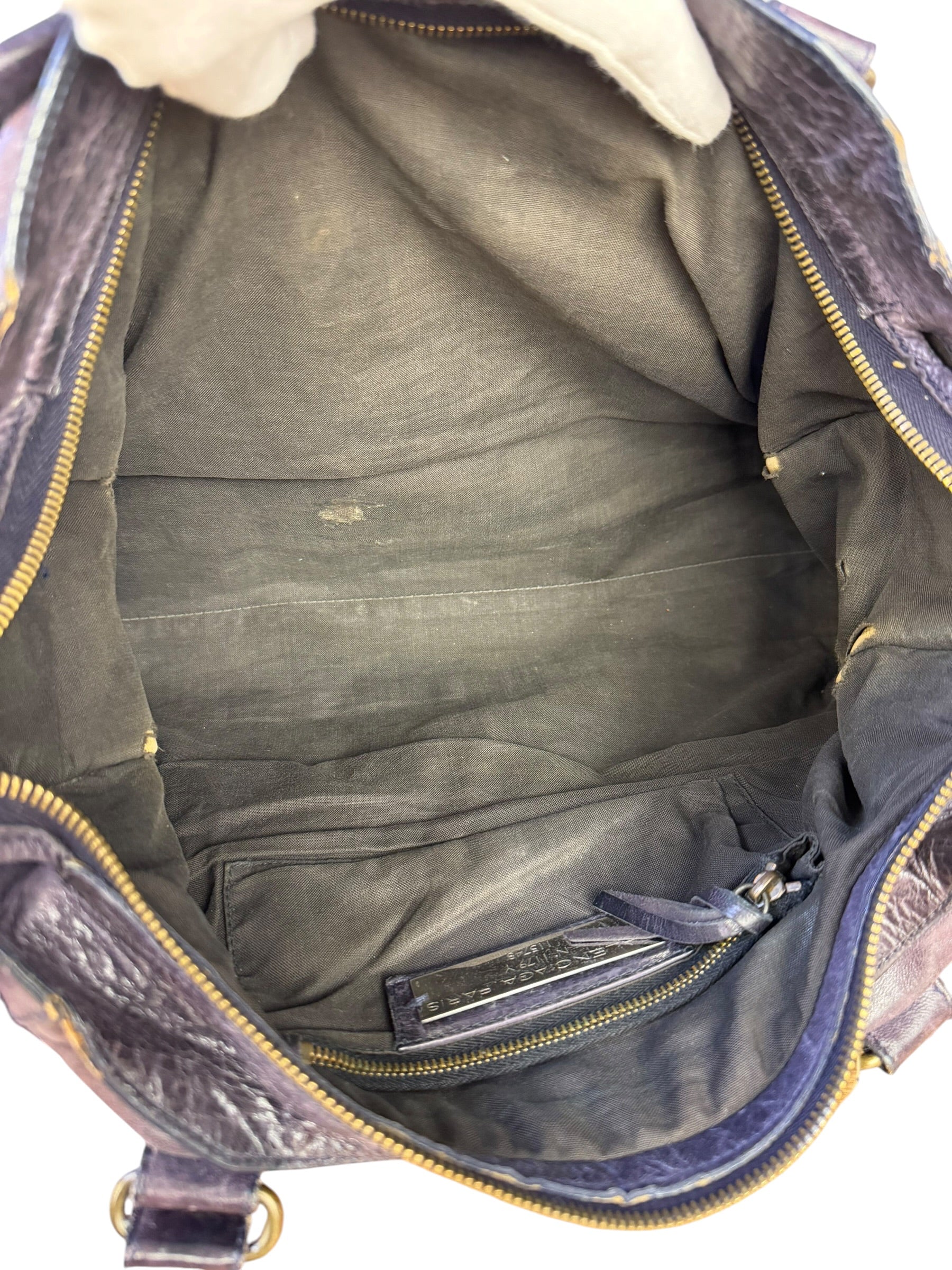 Balenciaga Vintage Purple Classic Motorcycle City Bag
