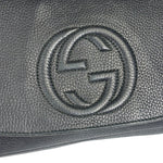 Gucci Black Pebbled Leather Soho Chain Flap Crossbody Bag