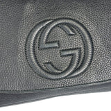 Gucci Black Pebbled Leather Soho Chain Flap Crossbody Bag