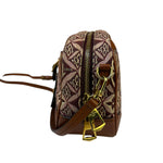 Louis Vuitton Burgundy/Brown Leather Trim Mini Deauville Crossbody Bag