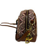 Louis Vuitton Burgundy/Brown Leather Trim Mini Deauville Crossbody Bag