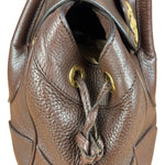 Prada Rich Brown Vitello Daino Sound Lock Satchel Shoulder Bag