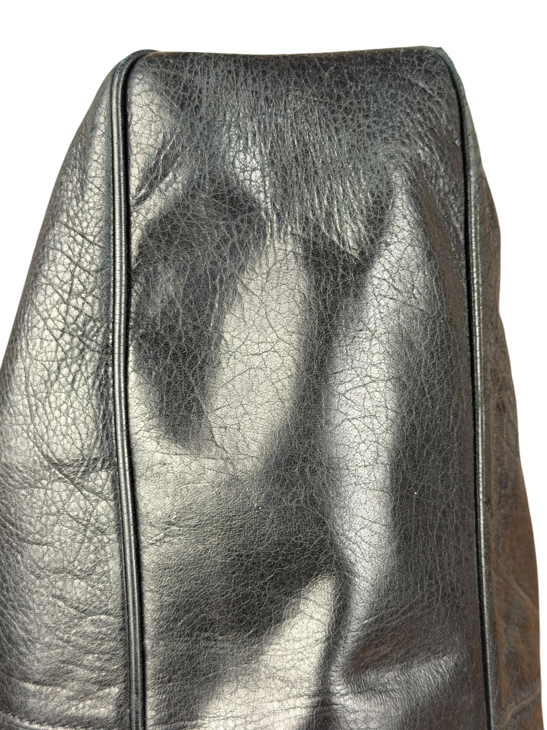 Balenciaga Vintage Black Leather Classic Square Zip Shoulder Tote Bag