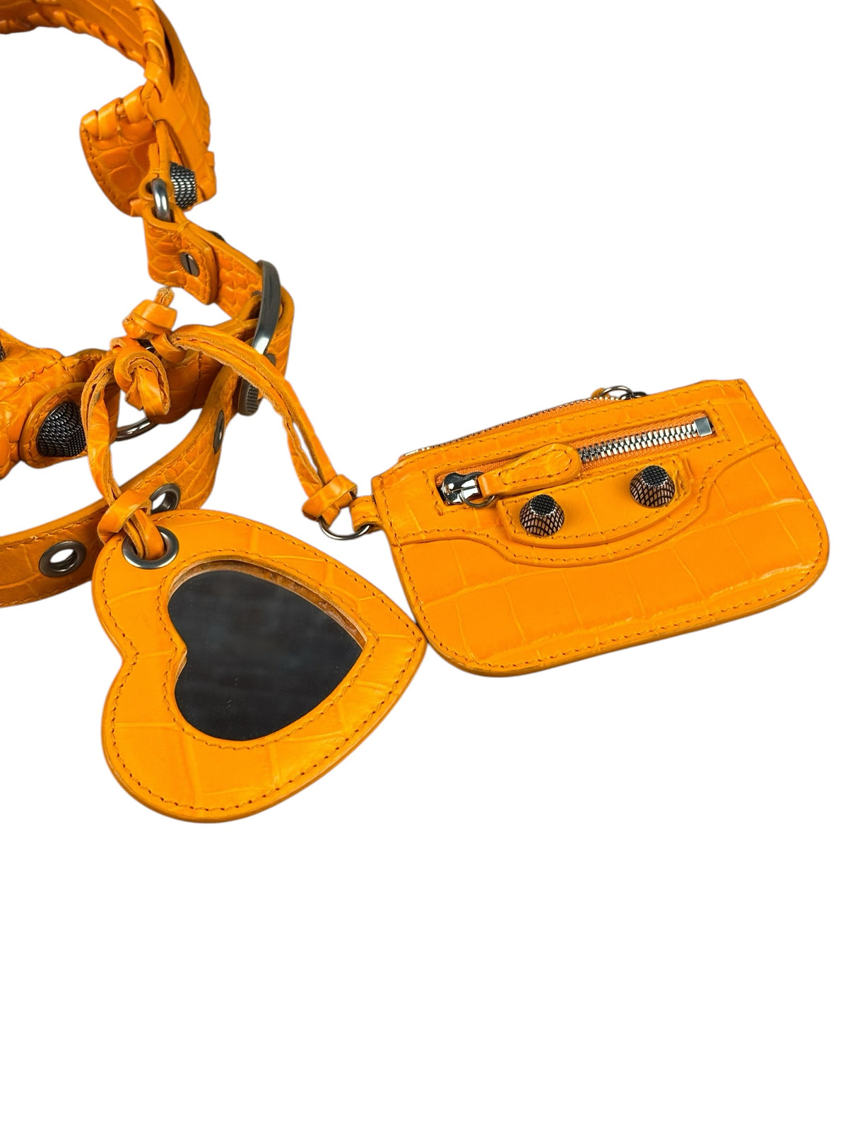 Balenciaga Orange Leather Moto City Bag