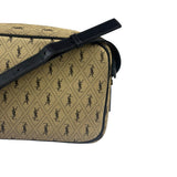 Saint Laurent YSL Beige Logo Print Crossbody Bag