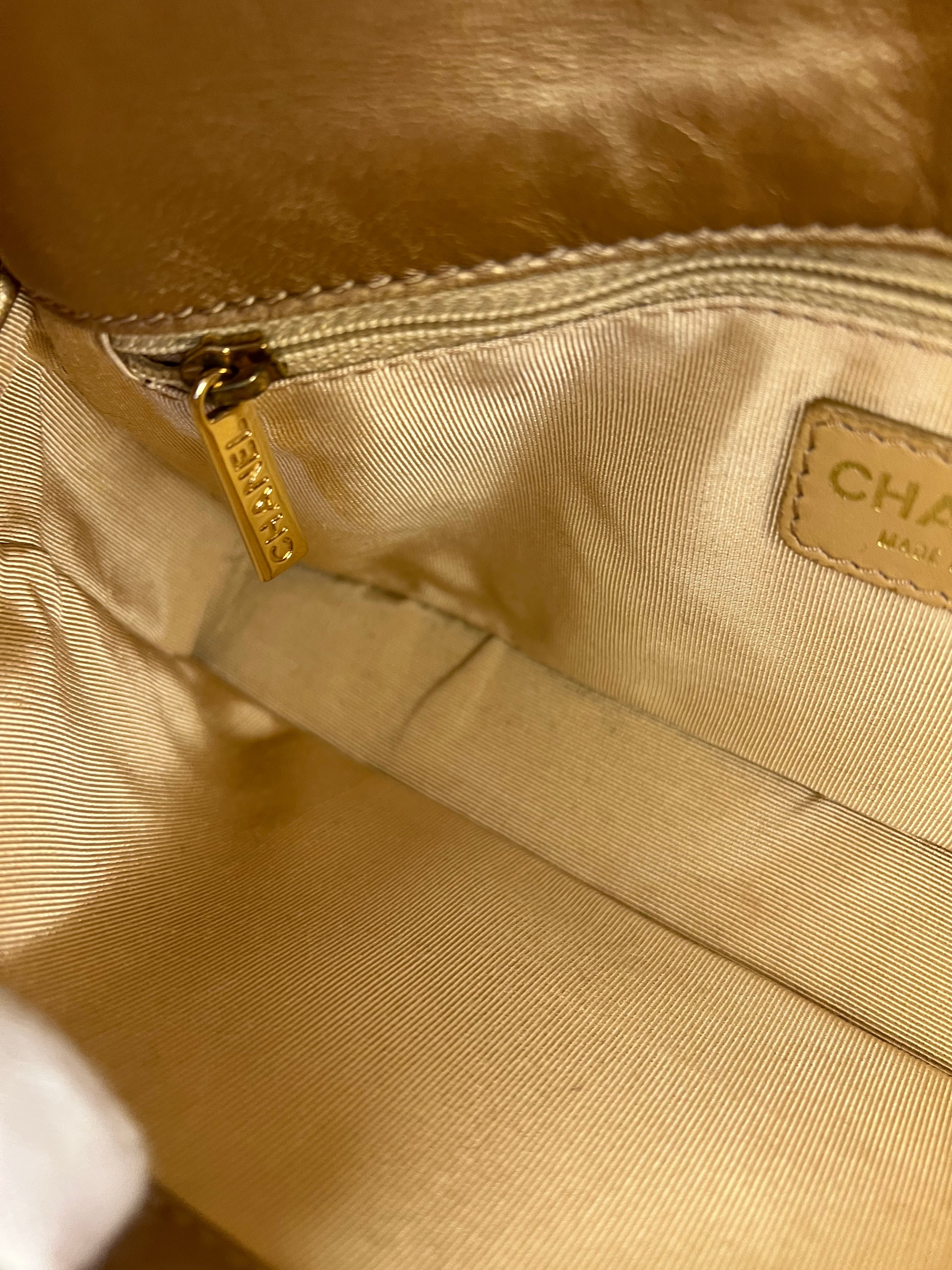 Chanel Gold Leather East West Shoulder Bag 2001