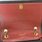 Chanel Black Quilted Leather Full Flap Chain Bag 1986