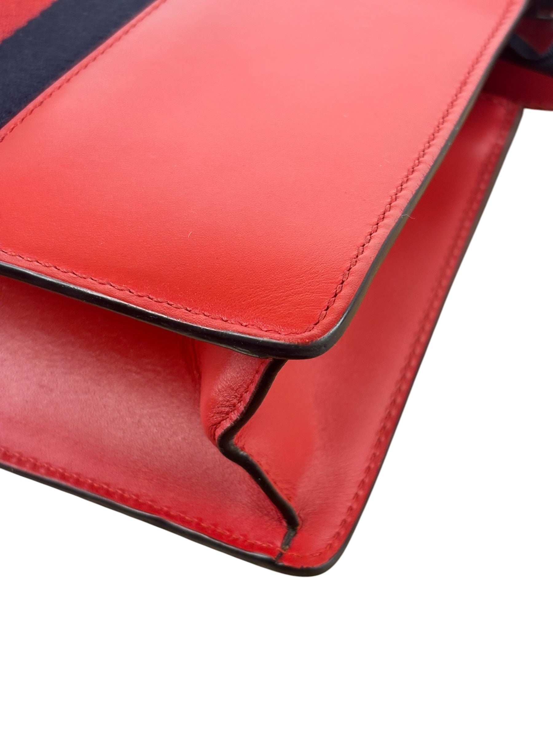 Gucci Red Leather Sylvie Shoulder Bag