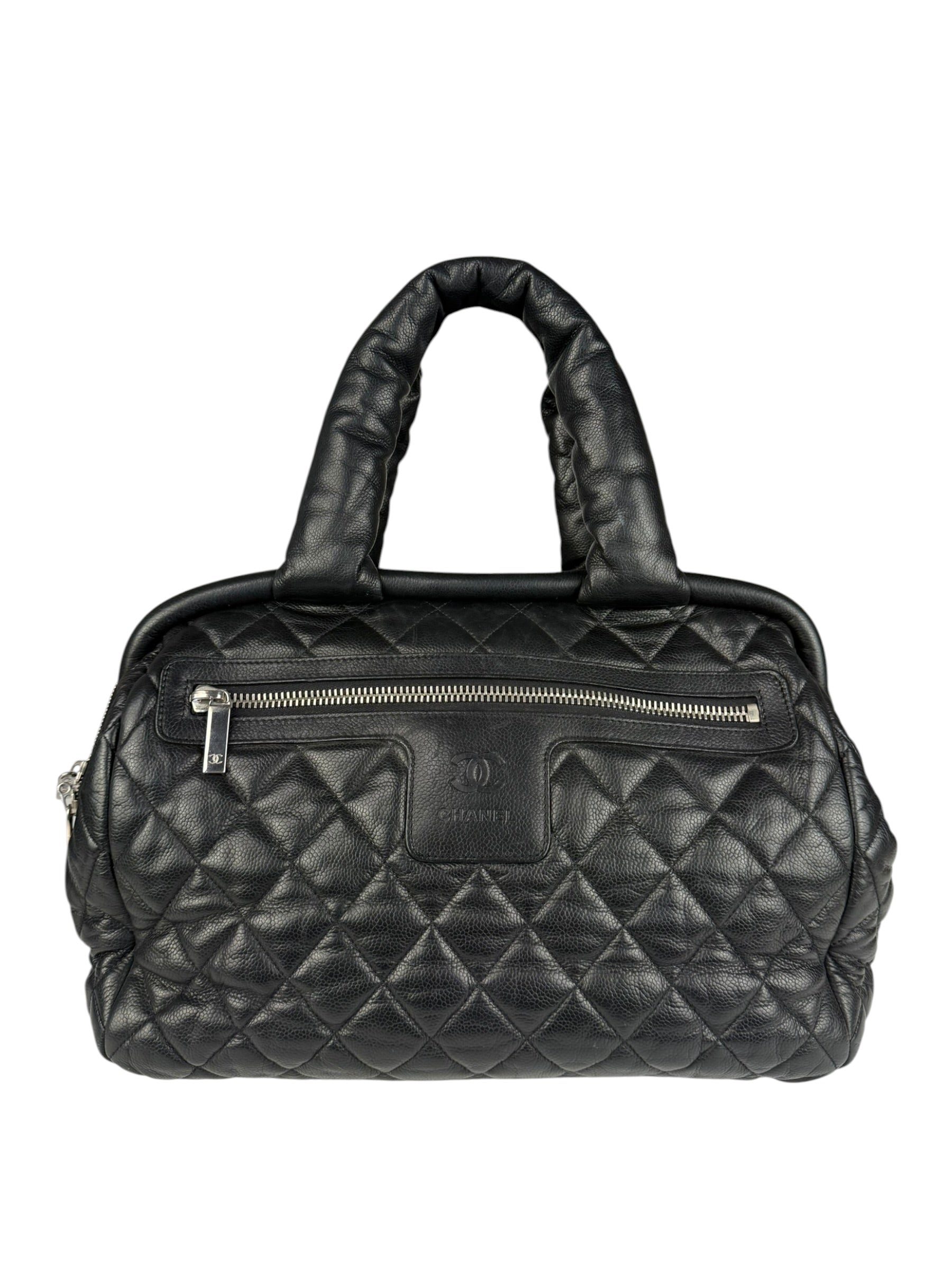 Chanel Black Caviar Quilted Coco Cocoon Bowler Bag 2009
