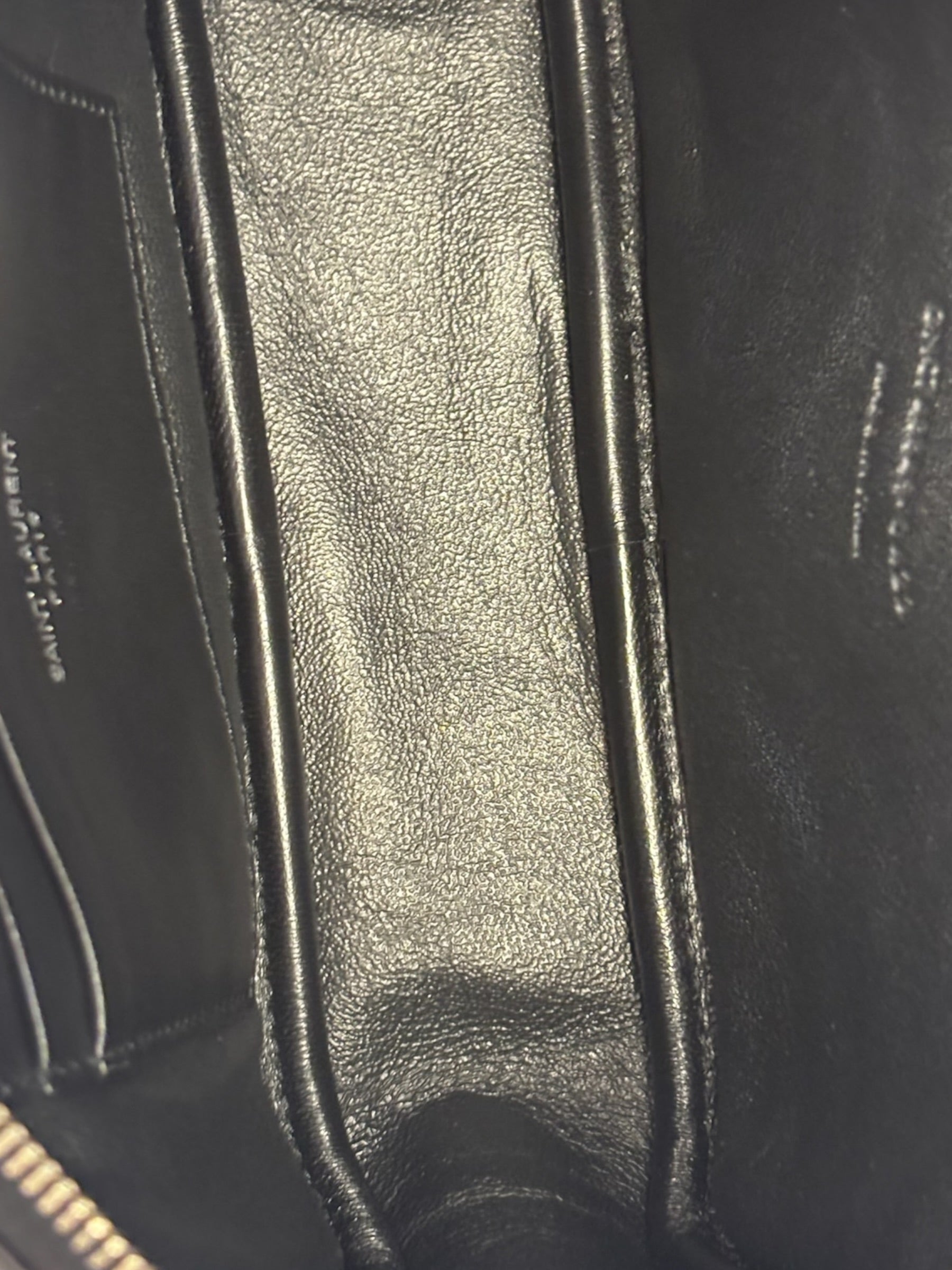 Yves Saint Laurent Black Leather Mini Lou Camera Bag