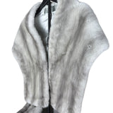 Saga Mink Vintage Grey Fur Tailed Shawl