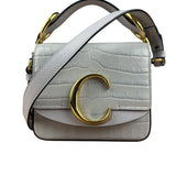Chloé Mini Grey Croc Embossed C 2Way Bag