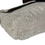 Fendi Leather-Trimmed Beaded Baguette Light Pink