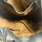 Bottega Veneta Dark Grey Leather Studded Shoulder Bag