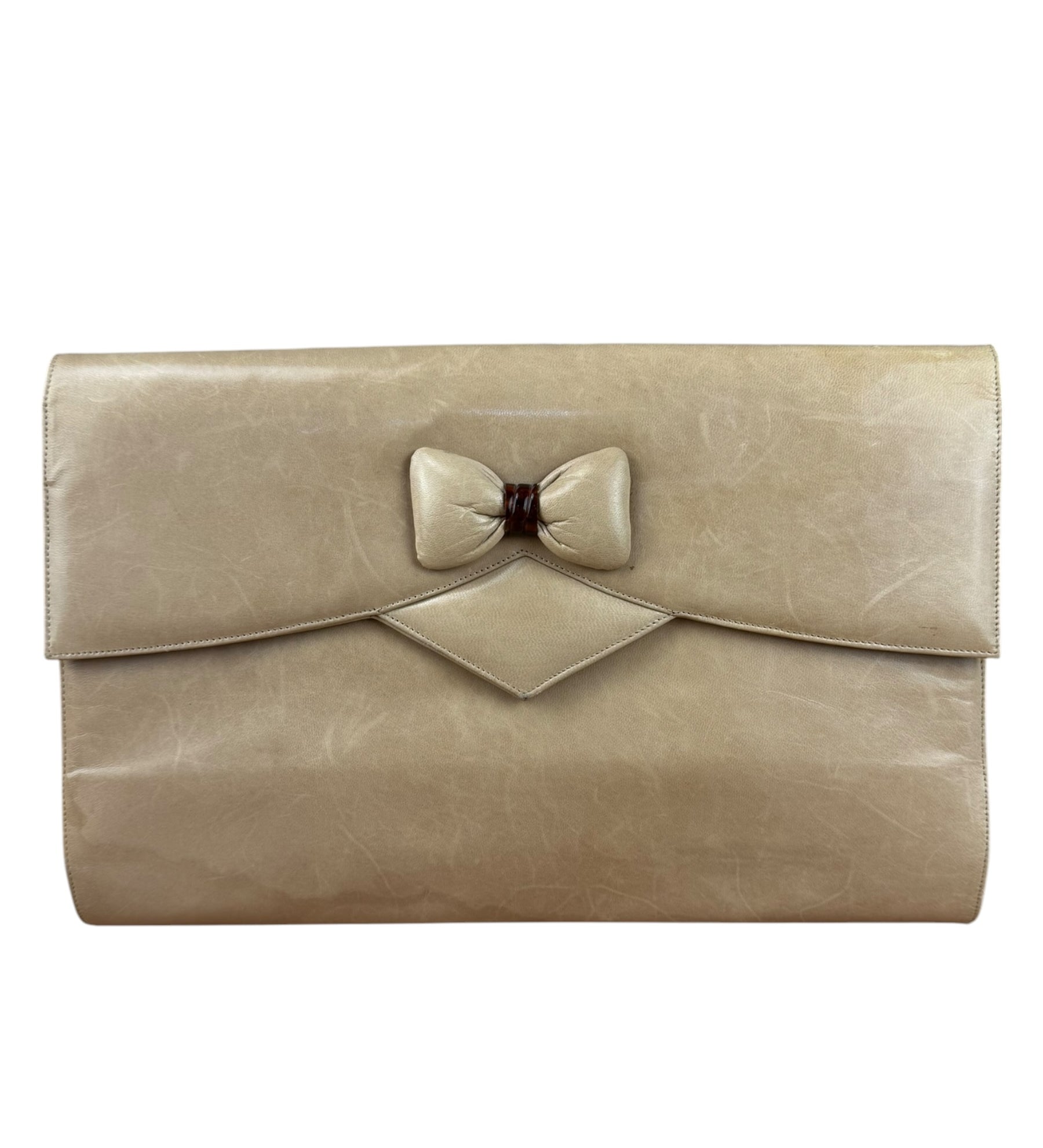 Bally Leather Bow Clutch