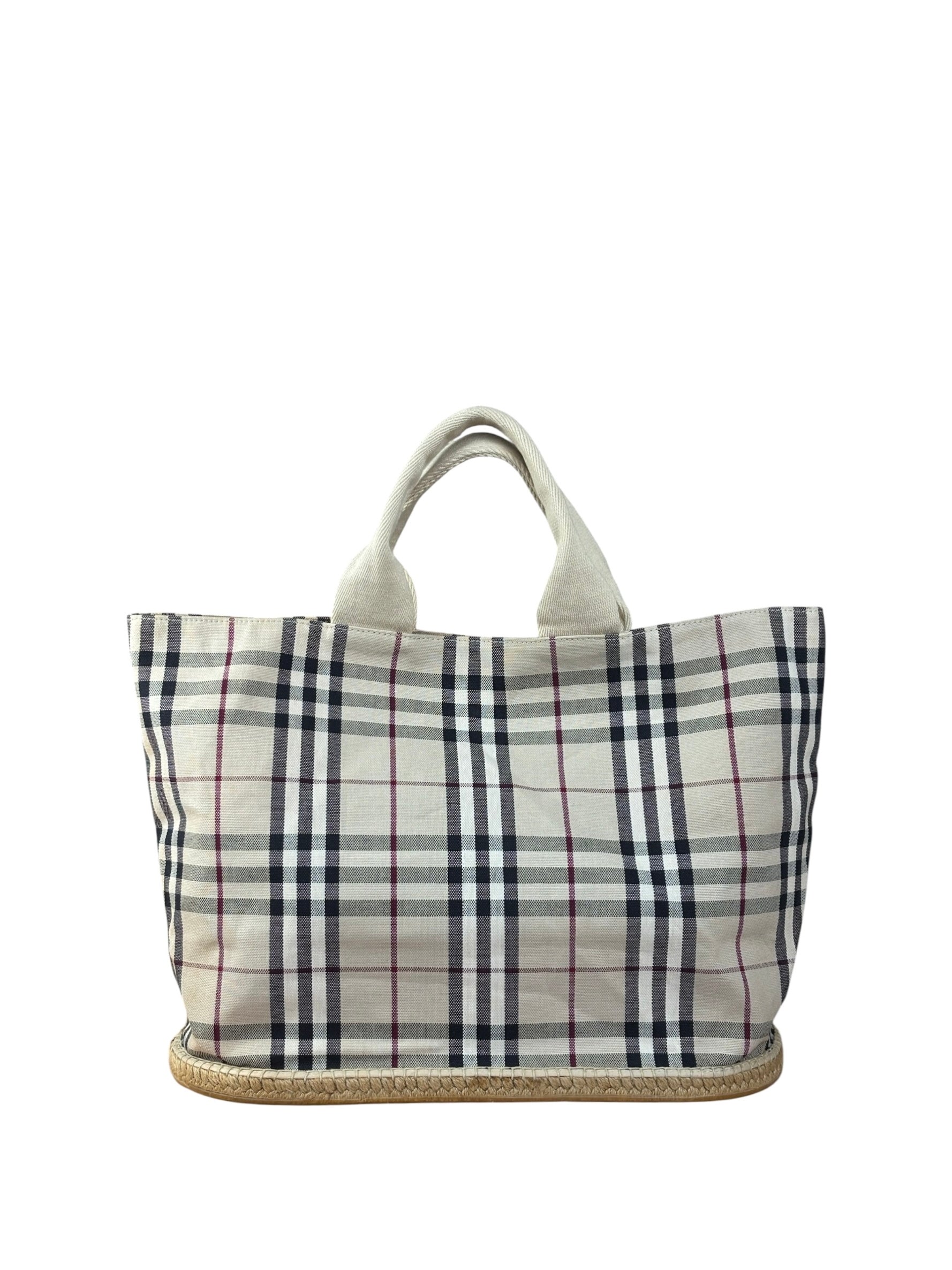 Burberry Vintage Canvas House Check Tote Bag