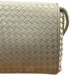 Bottega Veneta Vintage Cream Satin Intrecciato Mini Shoulder Bag