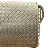Bottega Veneta Vintage Cream Satin Intrecciato Mini Shoulder Bag