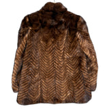 Vintage Brown Chevron Mink Fur Coat