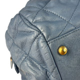Chanel Blue Quilted Calfskin Iridescent Bowling Bag 2011
