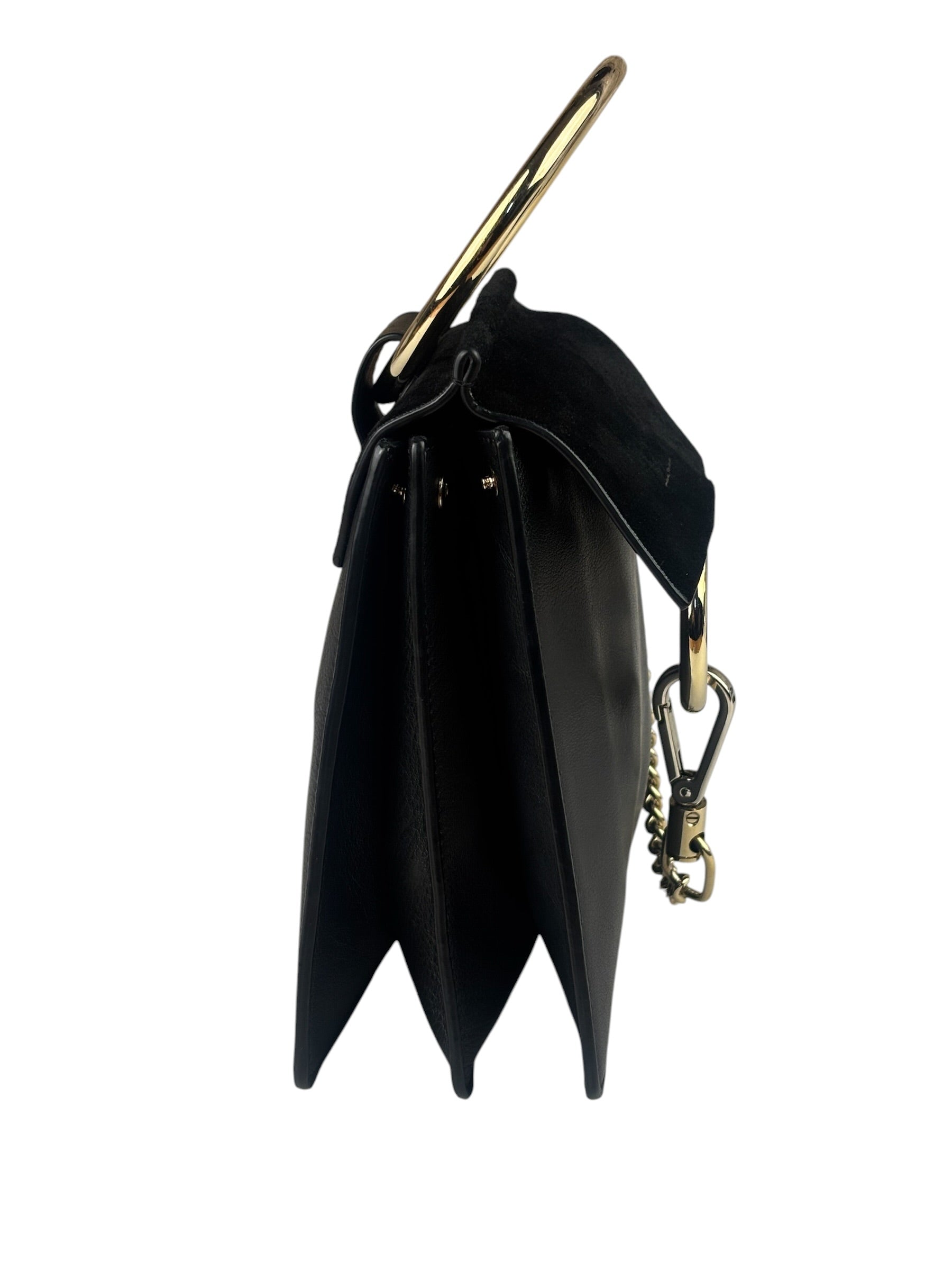 Chloe Black Suede/Leather Faye Bracelet Crossbody Bag