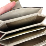 Fendi F Grey Leather Card Case