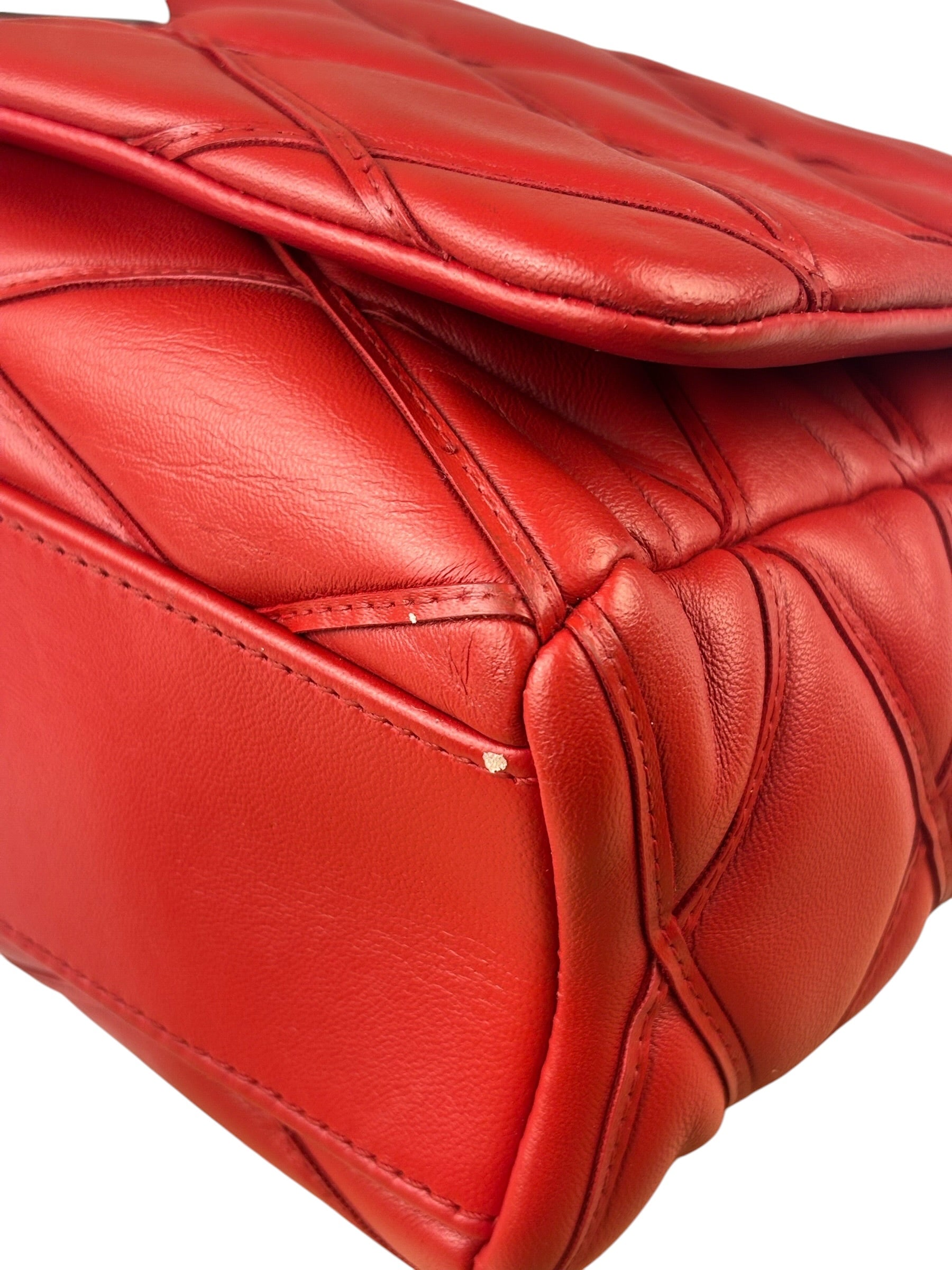 Louis Vuitton Red Lambskin GO-14 Malletage Shoulder Bag