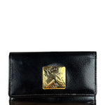 YSL Vintage Black Leather Trifold 5 Ring Key Case/Wallet