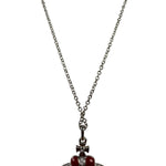 Vivienne Westwood Orb Red Diamante Heart Pendant Necklace