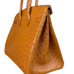 Hermes Birkin 35 Ostrich Leather Handbag Gold Hardware