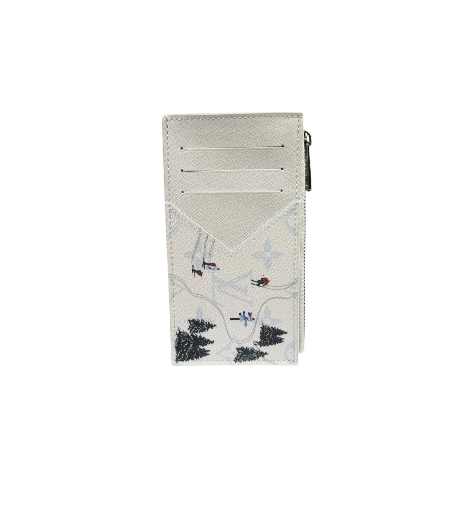 Louis Vuitton White Leather Ski Double Card Holder