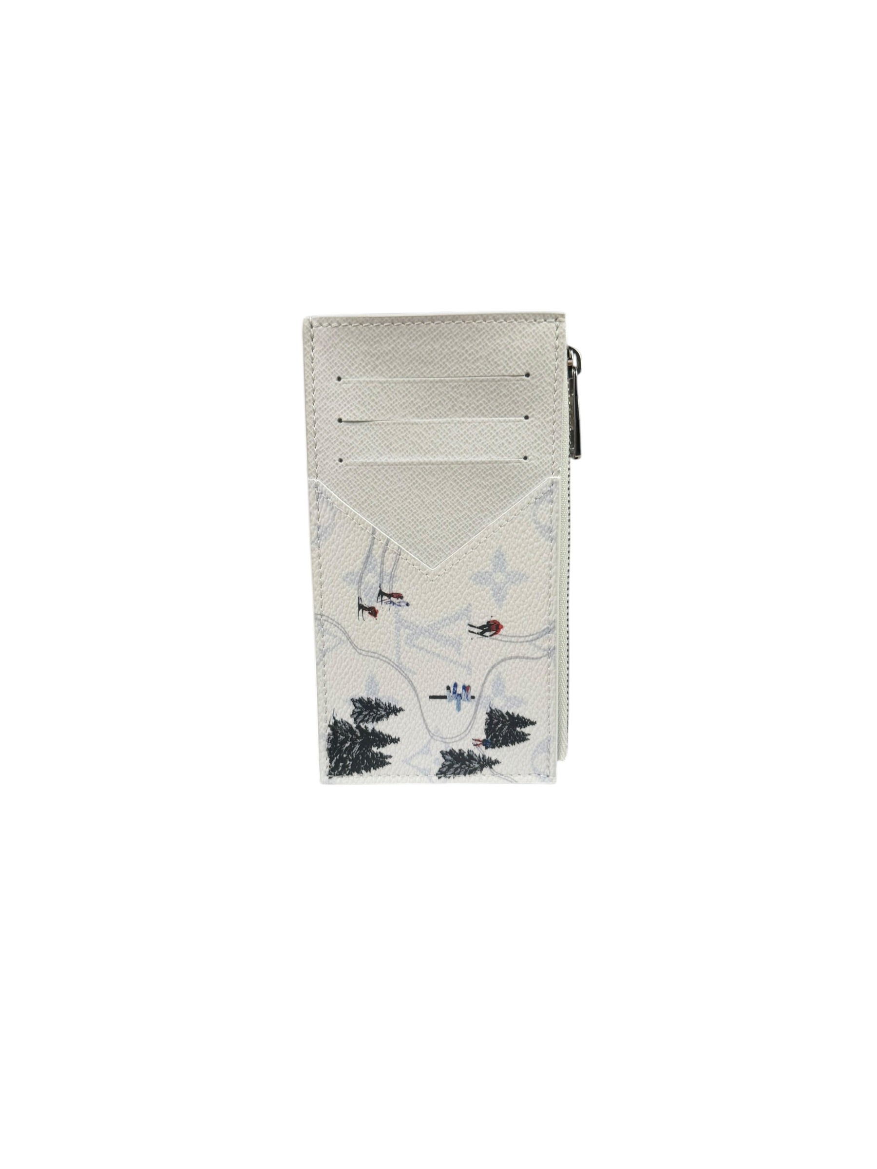 Louis Vuitton White Leather Ski Double Card Holder