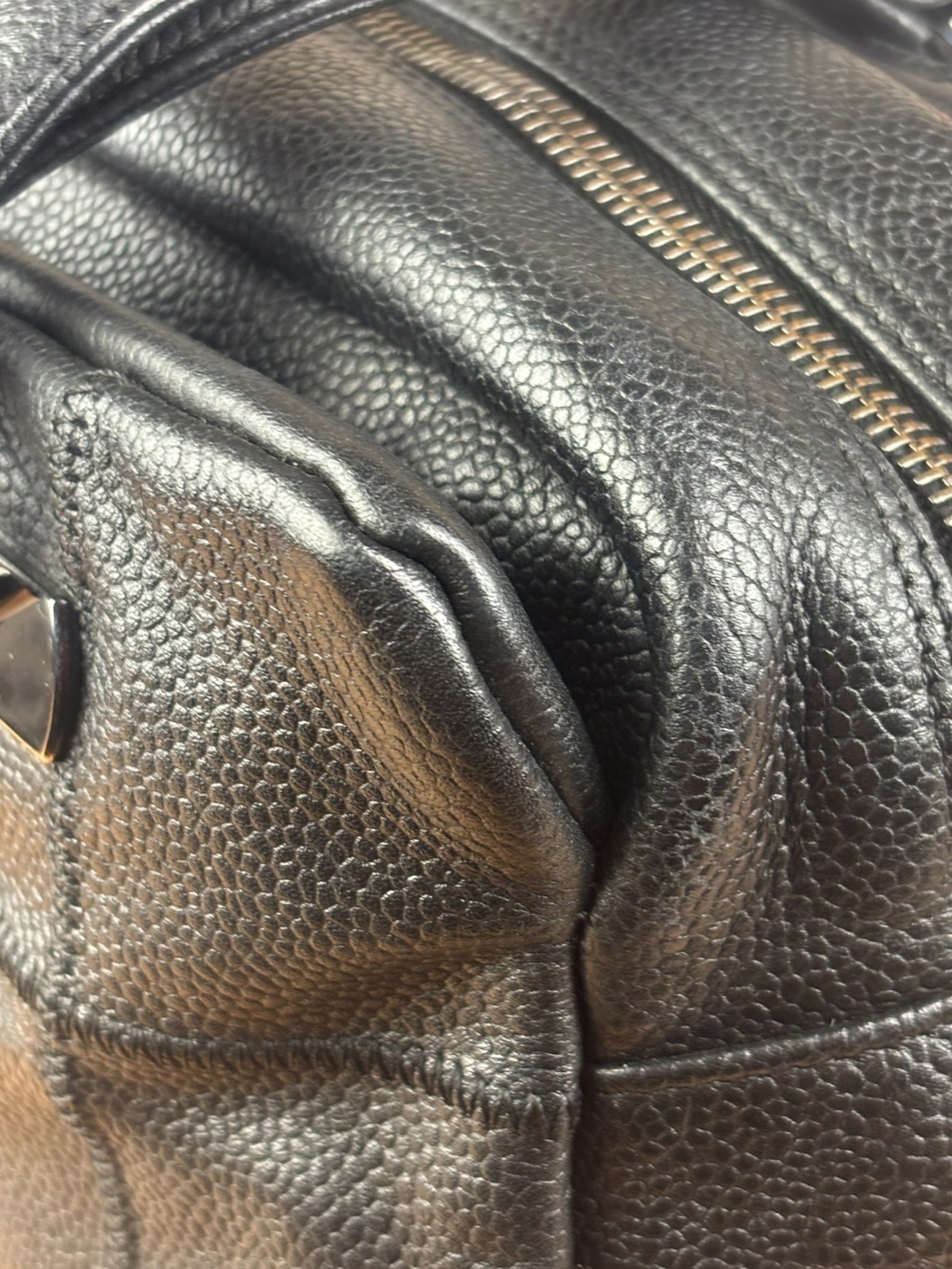 Chanel Black Leather Chocolate Bar Shoulder Bag 2004