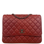Chanel Red Caviar Leather Maxi Chain Flap Bag 2014