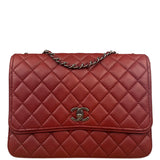 Chanel Red Caviar Leather Maxi Chain Flap Bag 2014