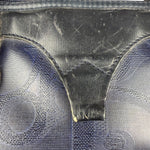 Christian Dior Vintage Navy Coated Canvas Boston Bag
