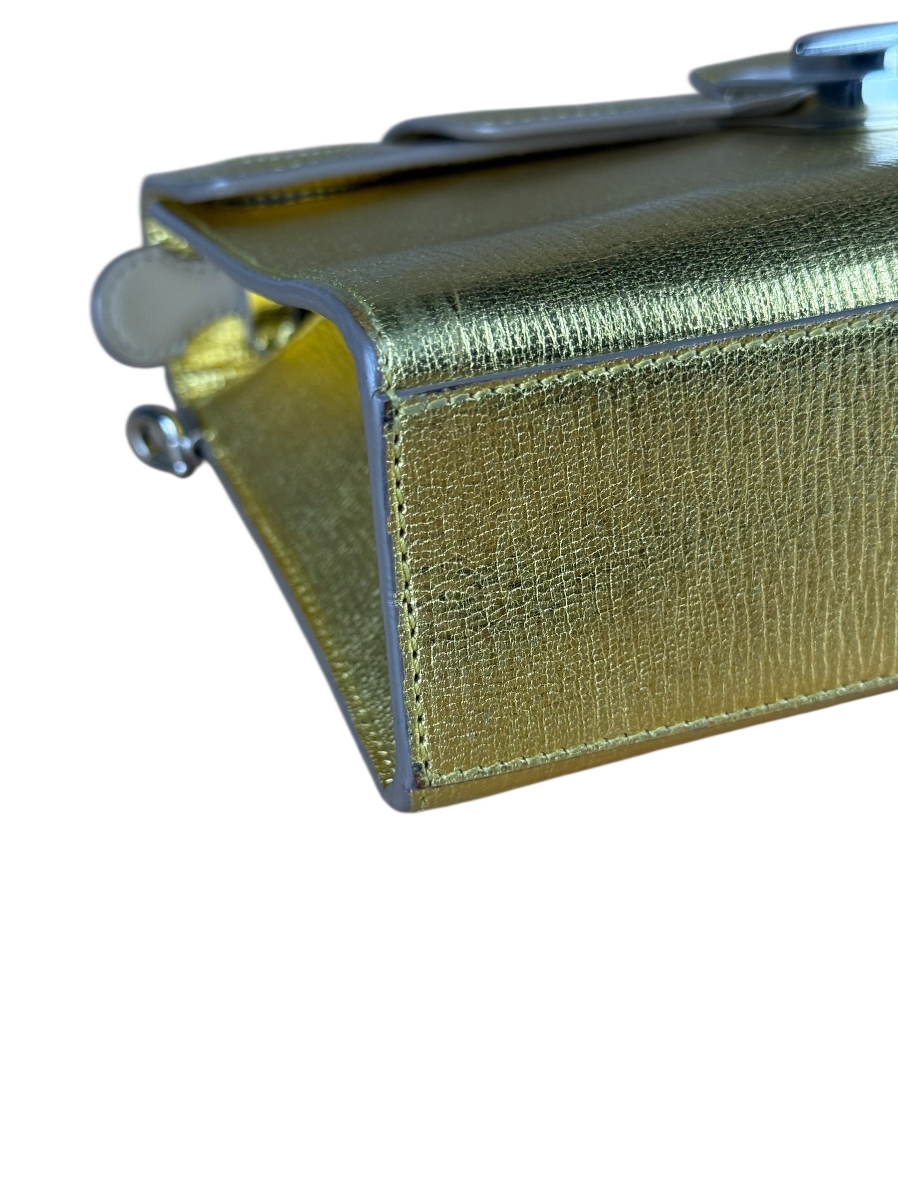 Christian Dior Diorever Gold Leather Clutch Bag