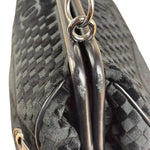 Chanel Black Velvet Leather Trim Kiss-Lock Two-Way Bag 2006